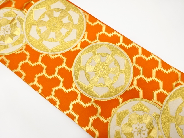 7409308: JAPANESE KIMONO / ANTIQUE FUKURO OBI / SILK / WOVEN